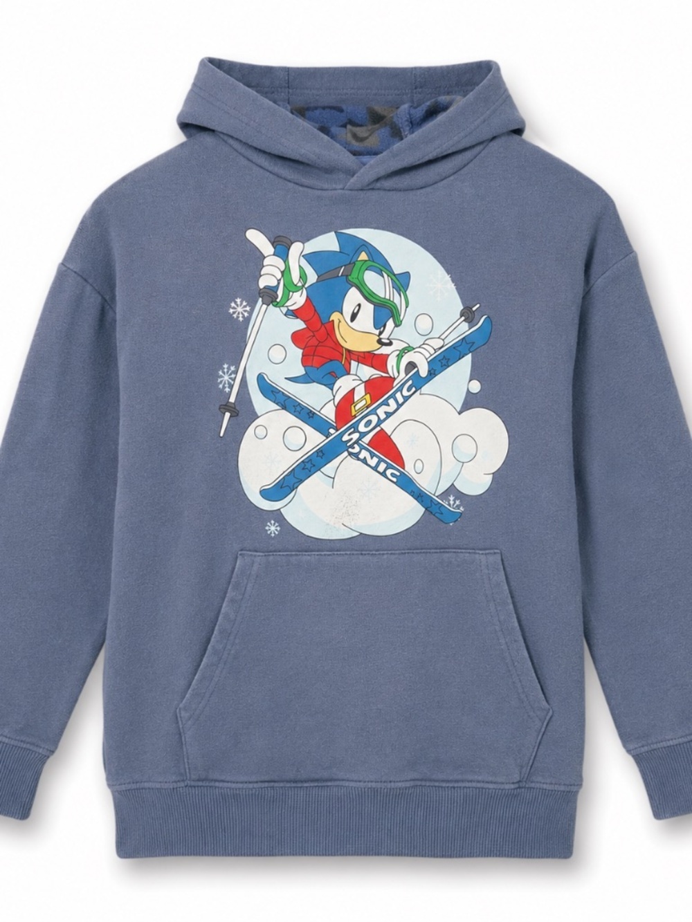 Sonic the Hedgehog Hoodie Blue Graphic Pullover Size L
